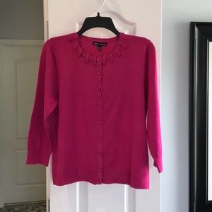 Fuschia pink button up sweater